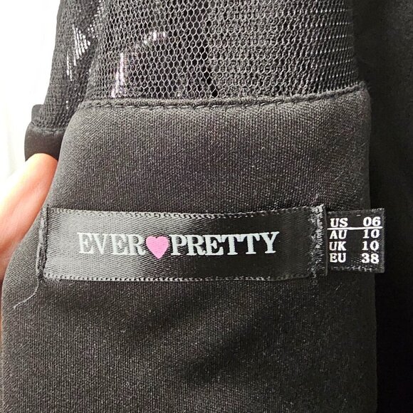 Ever Pretty Dress Black Lace Fairy Goth Whimsygoth Maxi 6 NWT - Picture 12 of 15